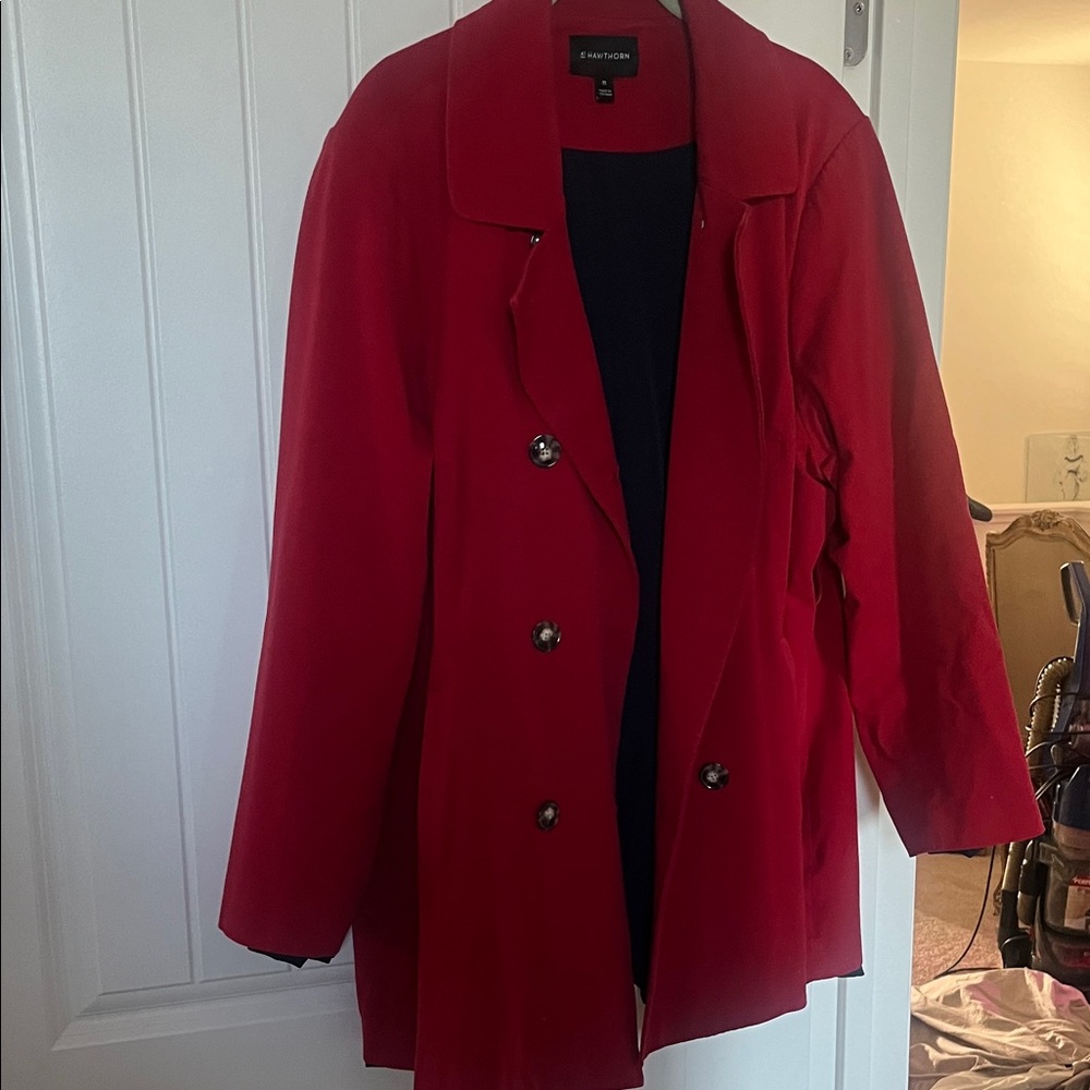 41 Hawthorn Vibrant Red Trench Coat